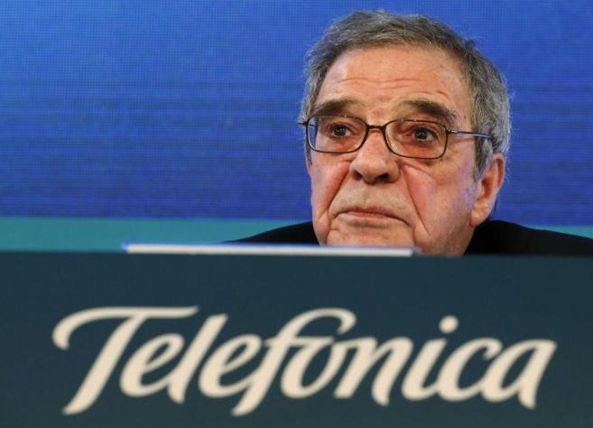 El presidente de Telefnica, Csar Alierta, en la presentacin de...