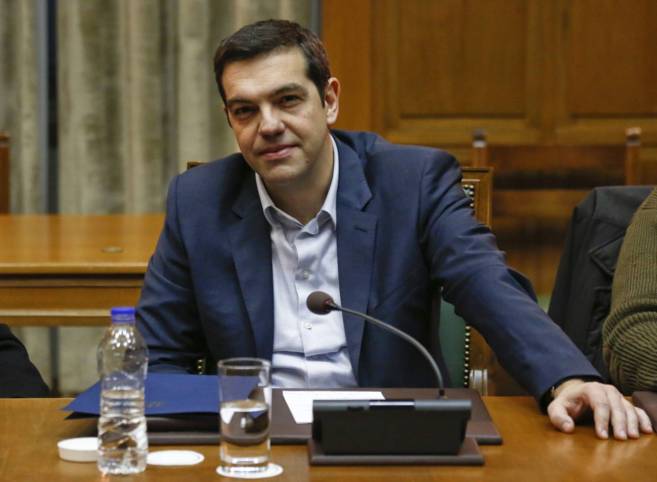 El presidente griego, Alexis Tsipras, en el Parlamento el pasado día...