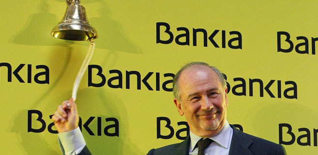 Rodrigo Rato celebra la salida a Bolsa de Bankia.