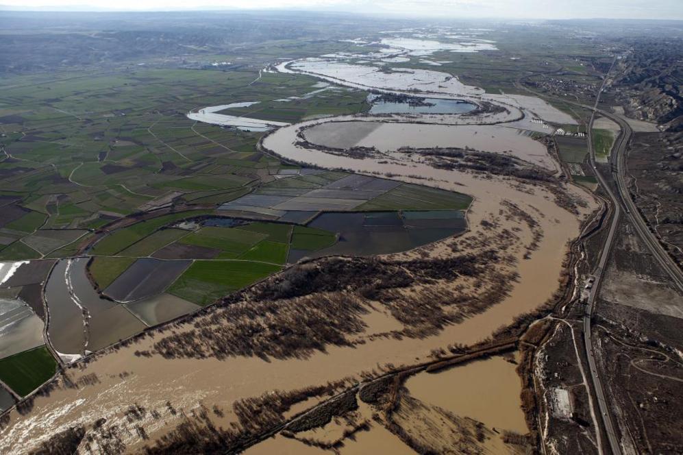 Terreno agrcola de la provincia de Zaragoza inundado este domingo...