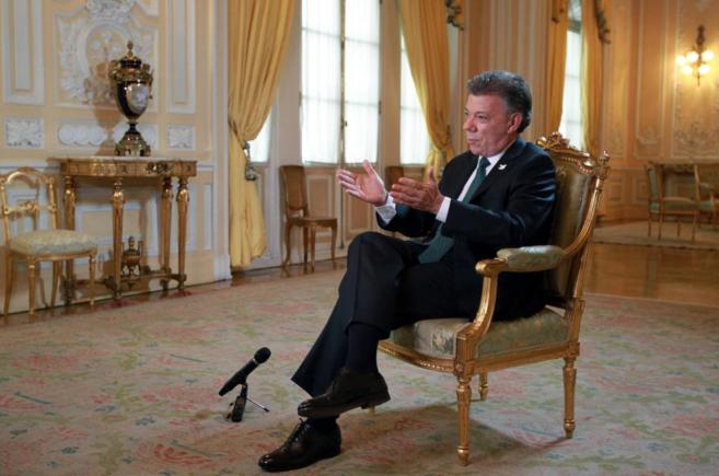 El presidente de Colombia, Juan Manuel Santos, en una entrevista...