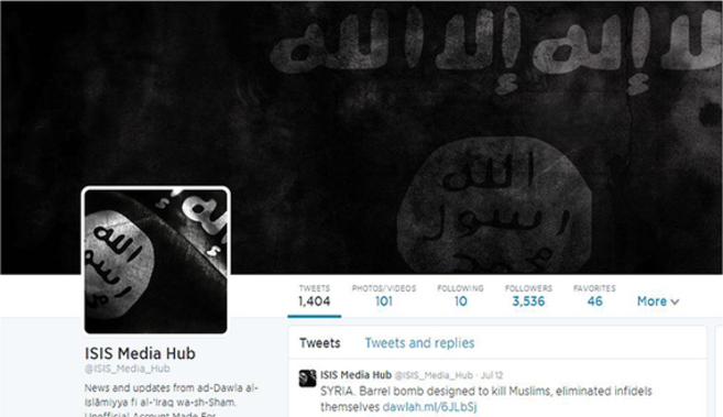 Perfil vinculado al yihadismo como los que ha bloqueado Twitter.