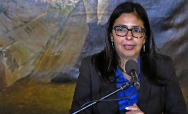 La ministra de Exteriores venezolana, Delcy Rodrguez, durante una...