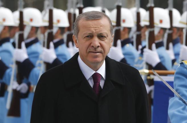 El presidente turco, Tayyip Erdogan, durante una ceremonia en el...