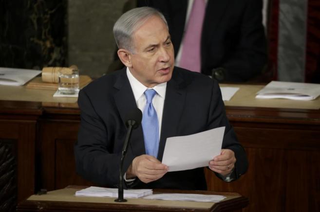 Netanyahu, durante su intervencin en el Congreso de EEUU.