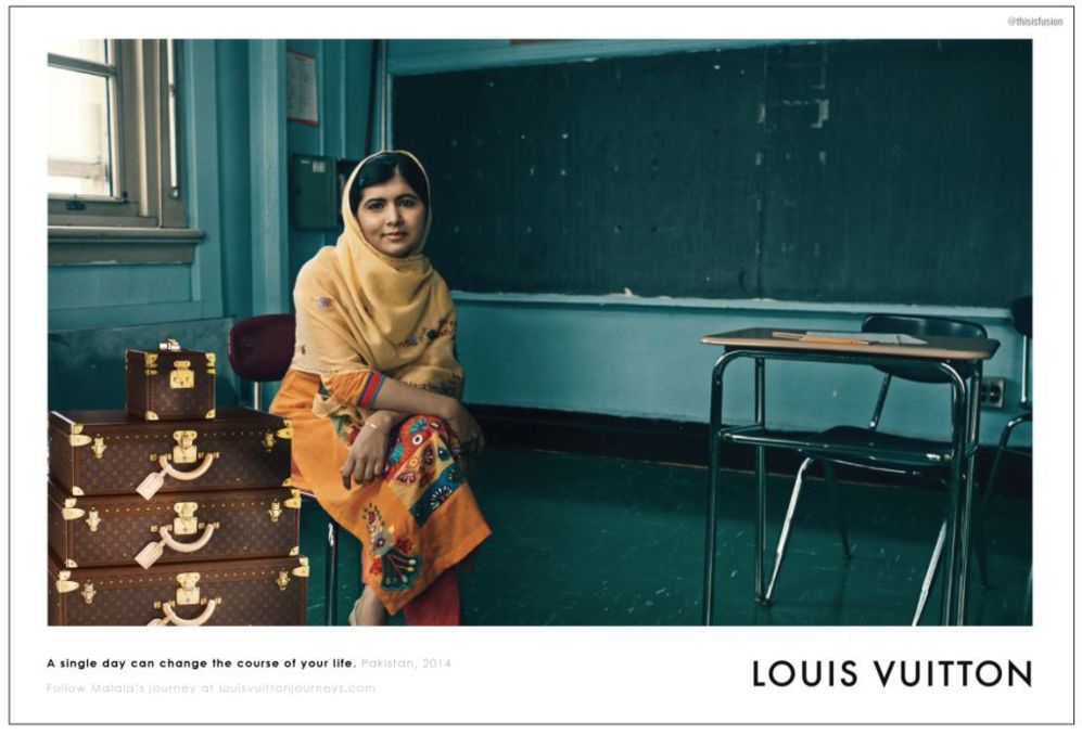 Fotomontaje de Malala como imagen de Louis Vuitton.