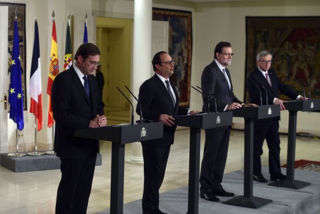 Pedro Passos Coelho, Franois Hollande, Mariano Rajoy y Jean-Claude...