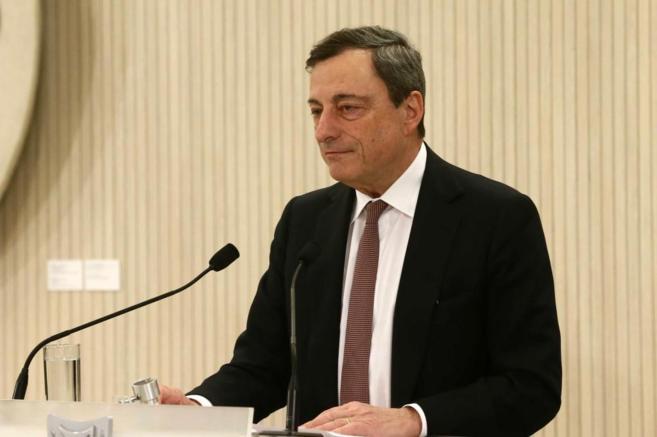 Mario Draghi, presidente del BCE, dando un discurso.