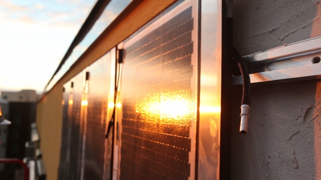 Imagen de las placas solares instaladas en el proyecto.