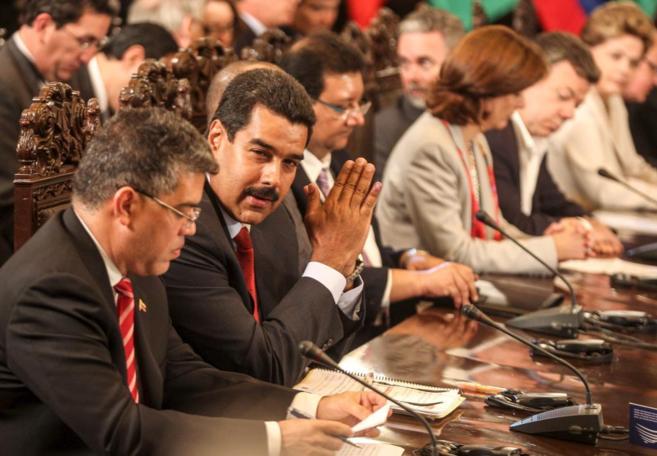 Nicolás Maduro durante un encuentro de Unasur en Lima