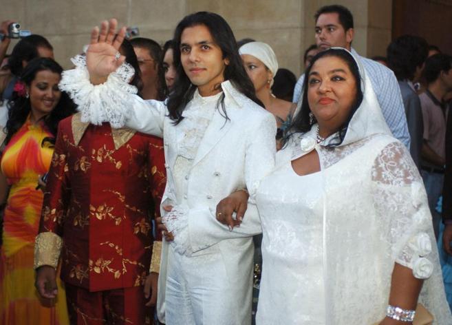 Pilar Montoya, el da de la boda de su sobrino Farruquito, junto a...