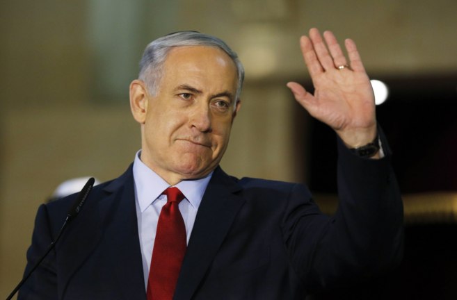 El primer ministro israelí, Benjamin Netanyahu, durante una ceremonia...