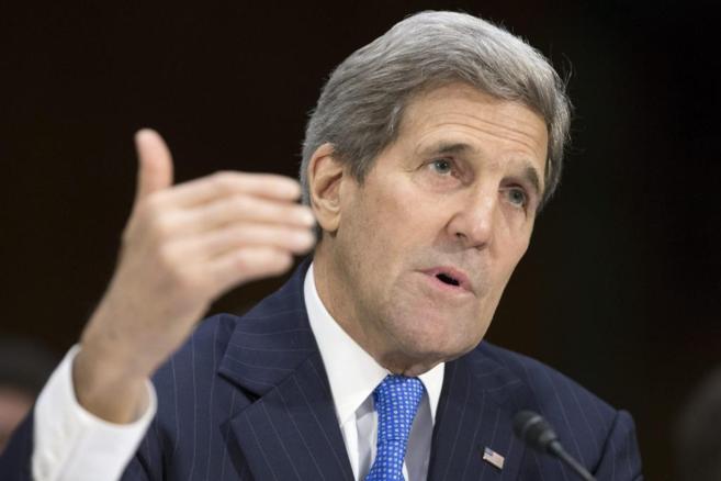 El secretario de Estado de EEUU, John Kerry, interviene en la...