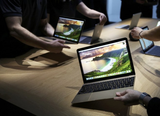Los nuevos MacBooks de Apple presentados esta semana en San Francisco.
