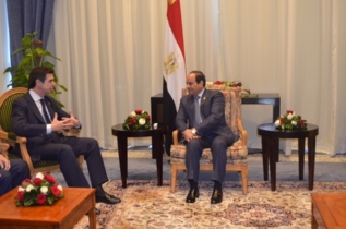 Soria con el presidente Abdelfatah Al-Sisi.