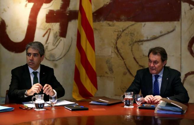 El presidente de la Generalitat, Artur Mas, en la reunin del Consell...