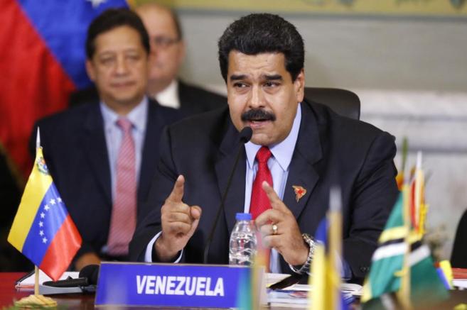 Nicols Maduro durante su intervencin en la cumbre de los pases...
