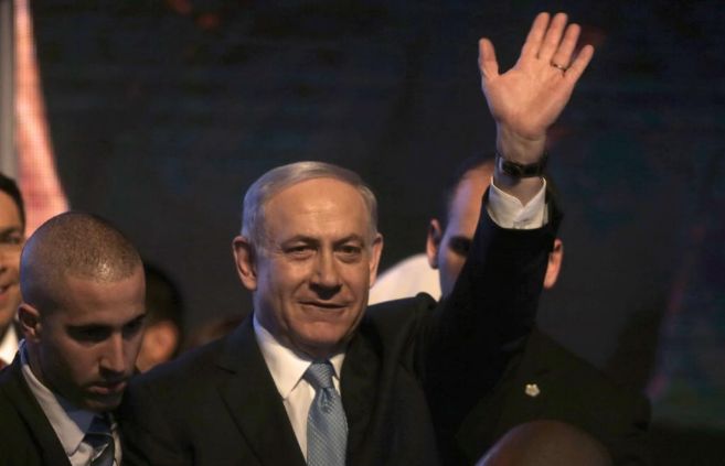 El primer ministro israel, Benjamin Netanyahu, celebra su victoria.