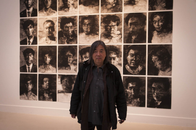 Yan Pei-Ming, en su exposicin del CAC Mlaga. FOTOS: JESS...