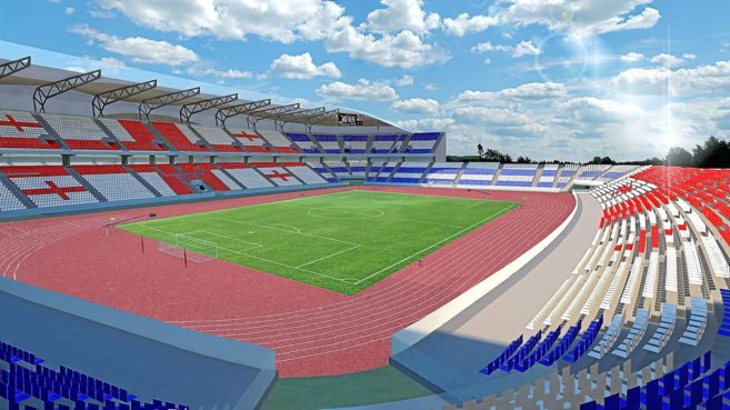 Figuracin del futuro estadio olmpico de Batumi, que disear la...