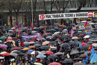 Manifestacion en la plaza de Colon de Madrid.