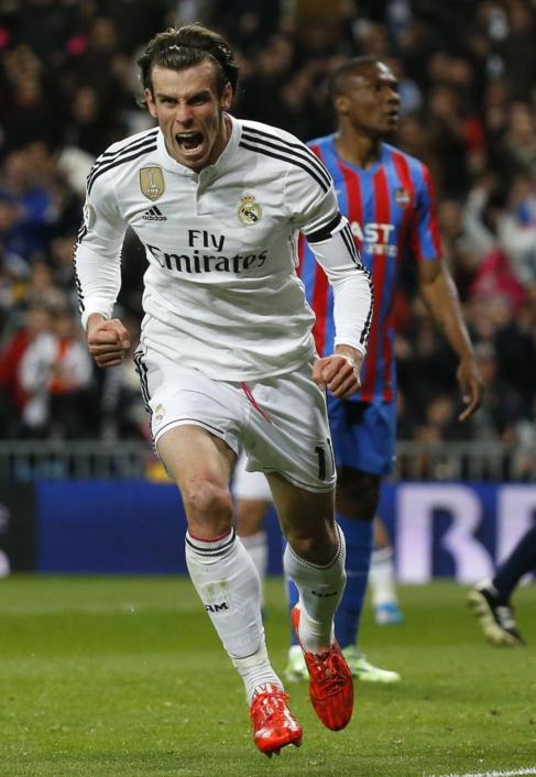 Gareth Bale celebra su gol frente al Levante.