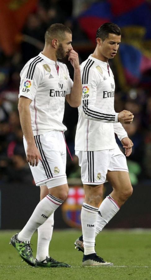Benzema y Cristiano, en un momento del Clsico del Camp Nou.