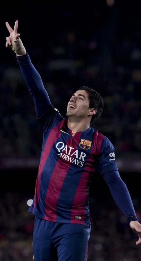 Luis Surez festeja el gol del triunfo en el Camp Nou.