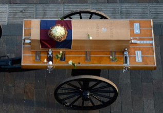 Los restos de Ricardo III, ayer, en Leicester.