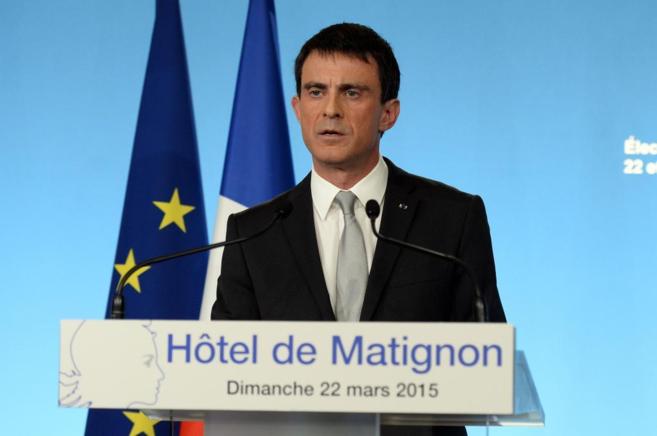 El primer ministro francs, Manuel Valls, da un discurso en Pars...