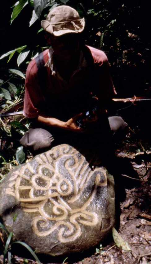 Una roca con grabados tpicos en la zona de la Mosquitia (Honduras).