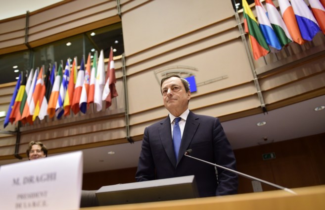 Mario Draghi, durante su comparecencia en Bruselas.