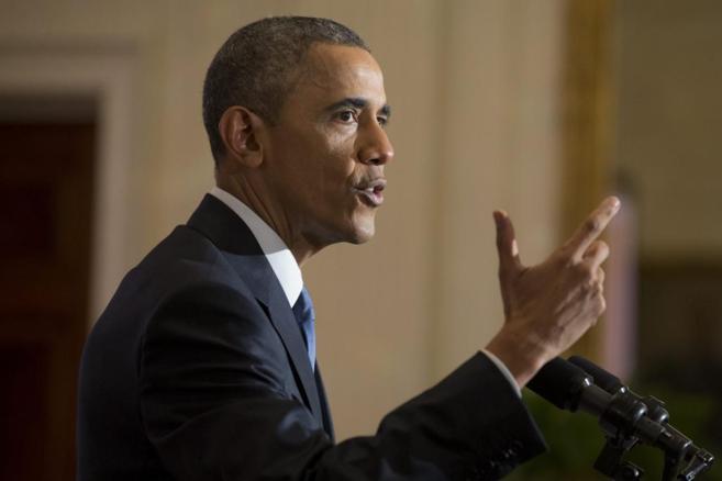 El presidente estadounidense, Barack Obama, pronuncia un discurso en...