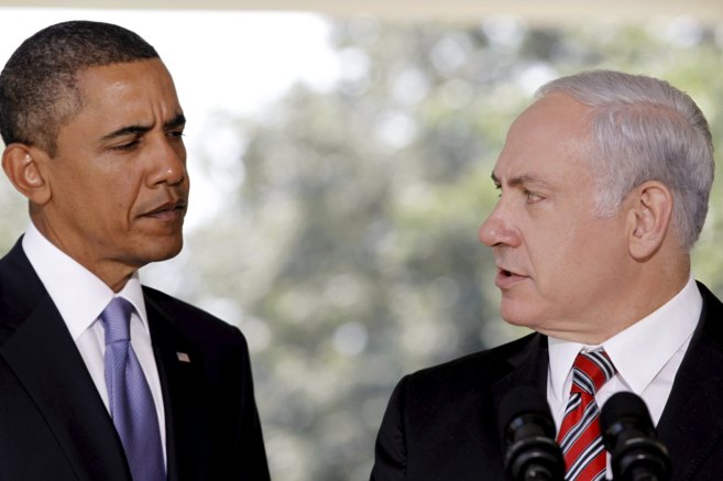 Barack Obama y Benjamin Netanyahu, durante un tenso encuentro de ambos...