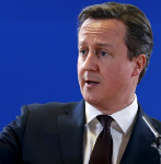 El primer ministro britnico, David Cameron, durante un encuentro en...