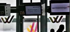 Monitores de Germanwings en Dsseldorf.