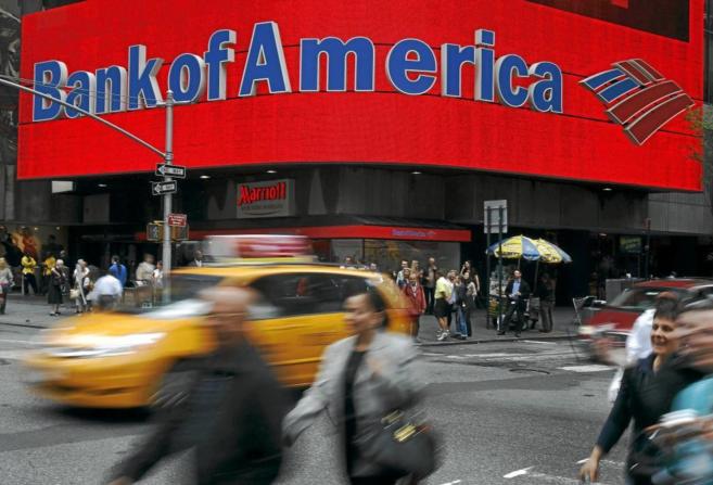 Fachada del edificio del Bank of America en el Times Square