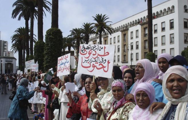 Mujeres marroques manifestndose por la igualdad.