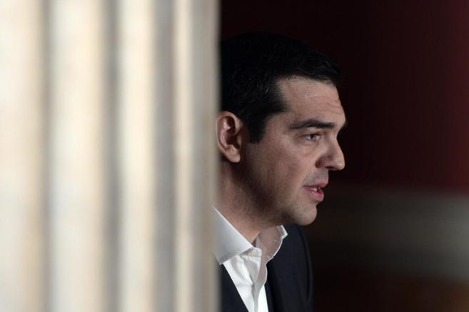 El primer ministro griego, Alexis Tsipras, durante un discurso en la...