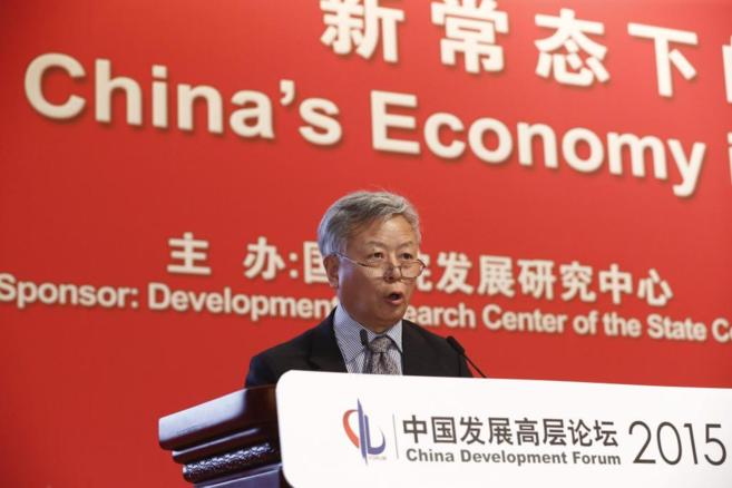 Jin Liqun, secretario general del AIIB, en el China Development Forum...