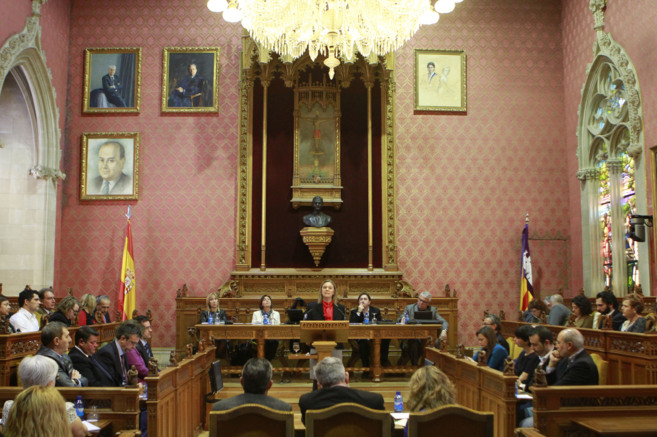 La presidenta del Consell de Mallorca, Maria Salom, durante su...