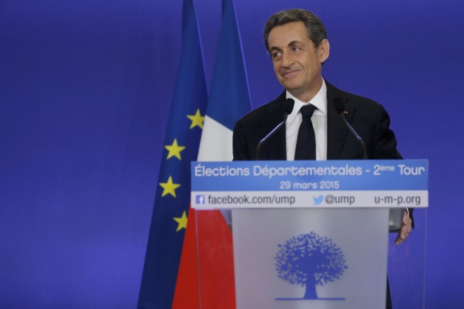 El ex presidente francs Nicolas Sarkozy, tras conocer los primeros...