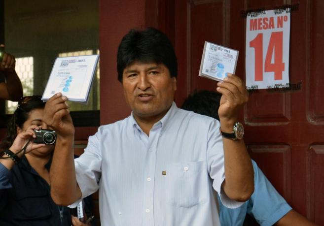 Evo Morales durante las elecciones regionales y municipales.
