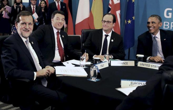 Mariano Rajoy, Matteo Renzi, Franois Hollande y Barack Obama,...