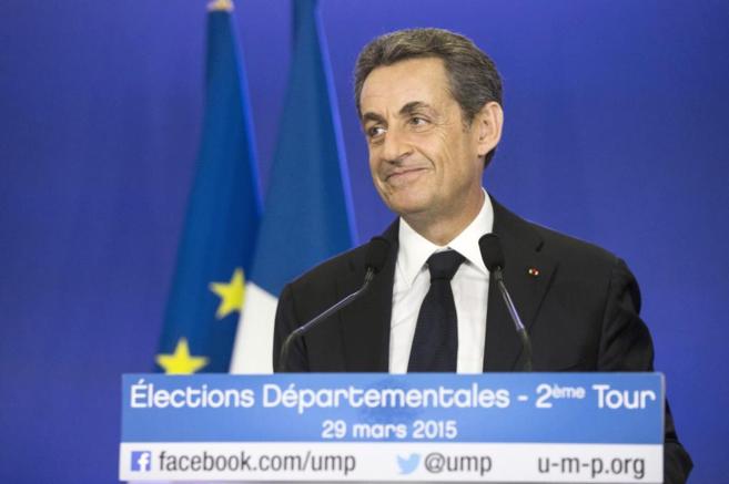 El ex presidente Nicolas Sarkozy, en un reciente mitin en Evry.