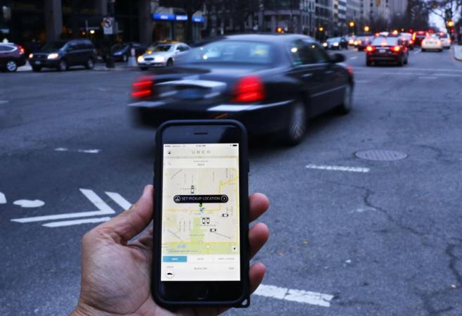 Imagen de la aplicación de Uber en un teléfono móvil.
