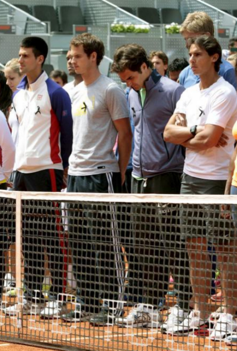 De izquierda a derecha, Djokovic, Murray, Federer y Nadal.