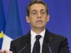 Sarkozy, durante una rueda de prensa celebrada en la sede de su...