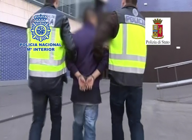 Imagen del sospechoso tras su detencin en Barcelona