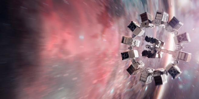 La nave espacial de 'Interstellar', en una escena de la...